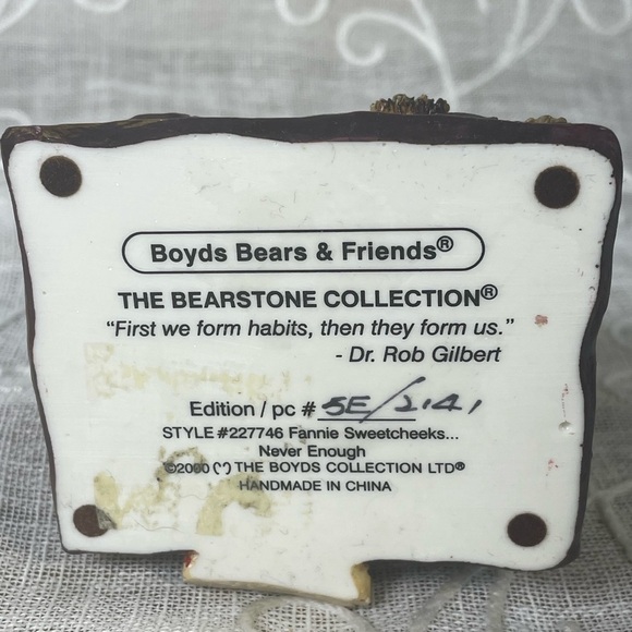 Vintage Chocoholics Anonymous Fanny Sweets Cheeks Boyds Bears “Never Enough” - Picture 7 of 8